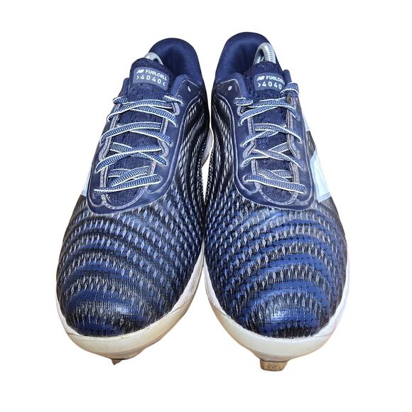 New Balance Mens FuelCell 4040 Metal Cleats Navy and White Mens 9 Womens 10.5 - Picture 5 of 7